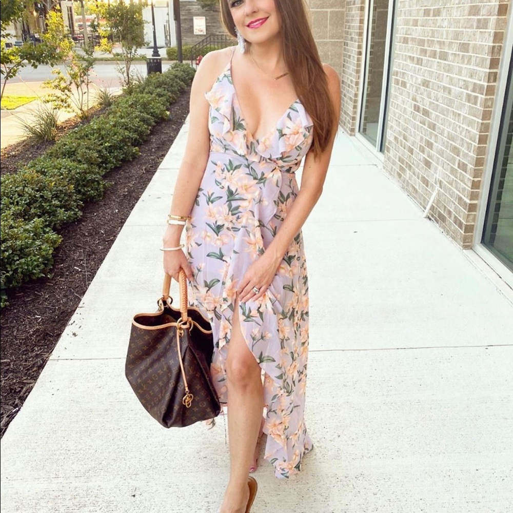 lavender floral maxi dress